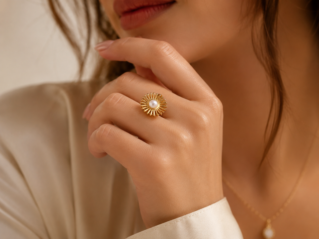 Solara Pearl Bloom Ring