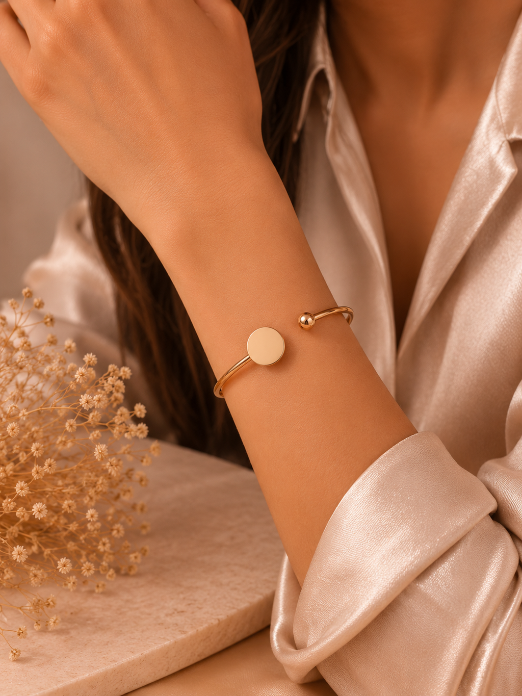 Strivora Celeste Disc Cuff Bracelet