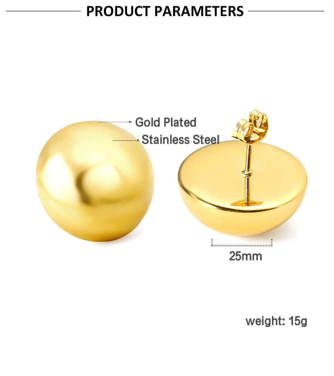Classic Gold Dome Stud Earrings