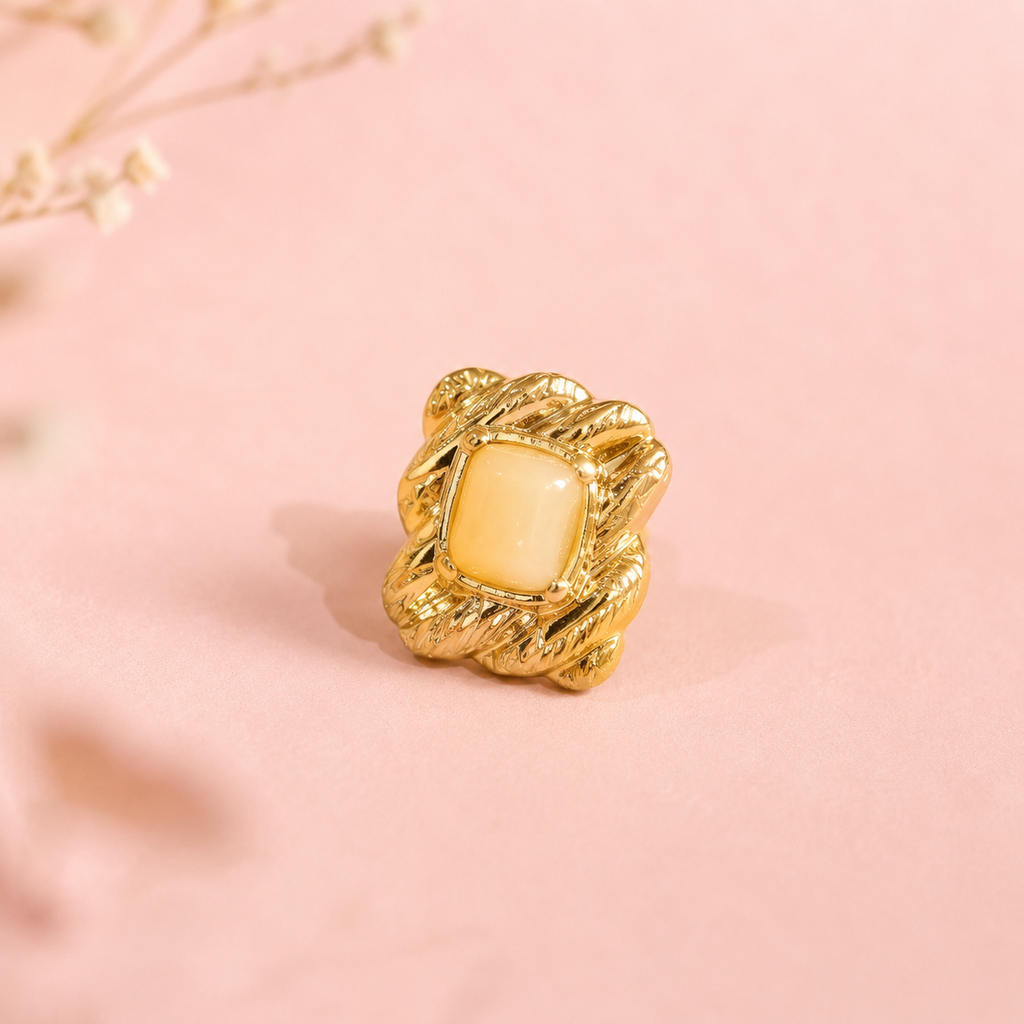 Ivory bloom statement ring