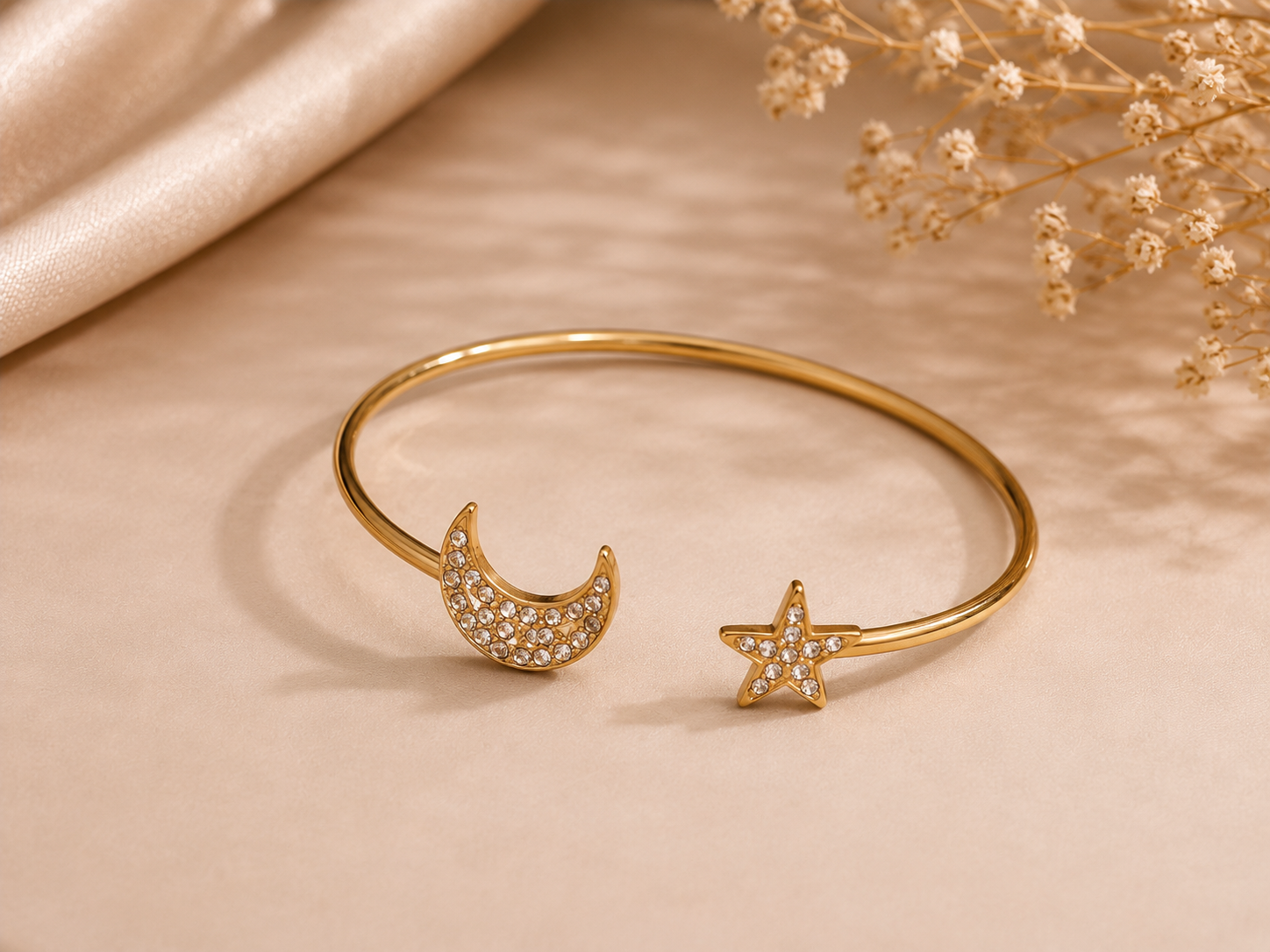 Celestial harmony open cuff bracelet